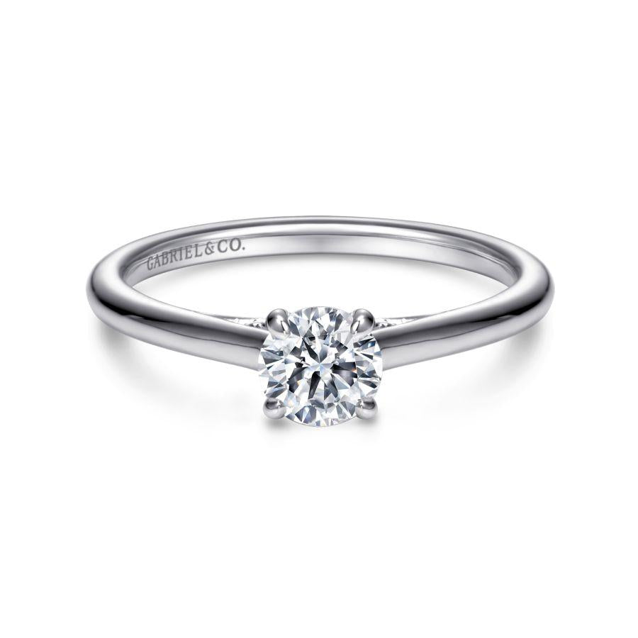 14k white gold round diamond engagement ring