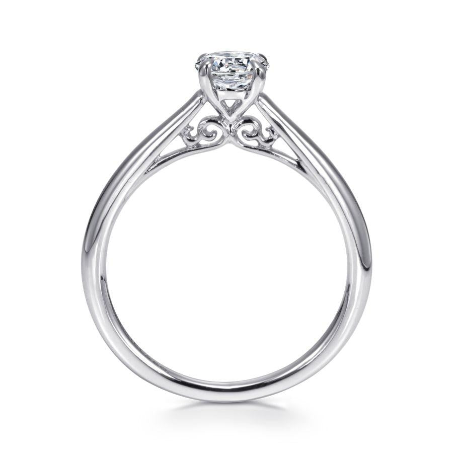 14k white gold round diamond engagement ring