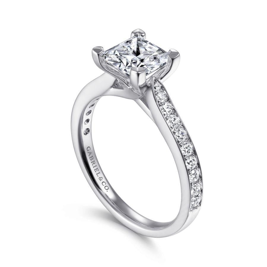 14k white gold princess cut diamond engagement ring