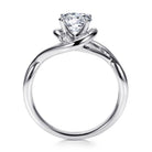 14k white gold round twisted diamond engagement ring