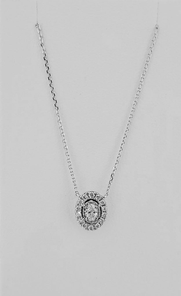 oval diamond pendant with halo