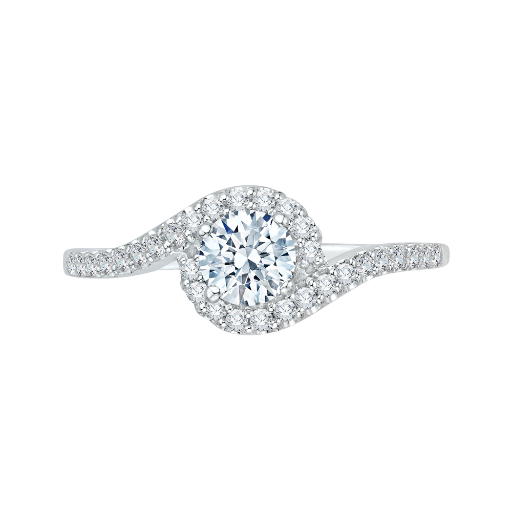 14k white gold round cut diamond promise engagement ring