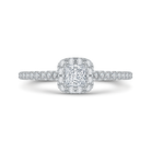 14k white gold princess diamond halo engagement ring
